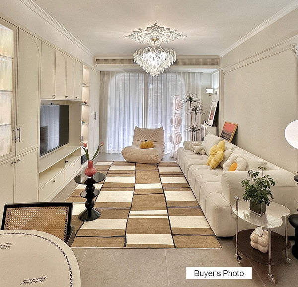 Large Soft Rugs for Bedroom, Abstract Contemporary Modern Rugs for Living Room, Geometric Modern Rug Placement Ideas for Dining Room-Silvia Home Craft