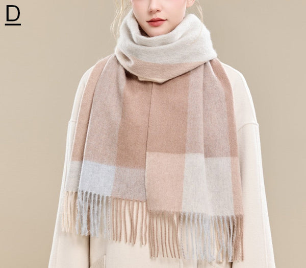 Elegant Wool Scarves, Winter Wool Scarf, Warm Winter Scarf, Holiday Scarf, Christmas Gifts for Her, Cold Weather Scarf, Fashion Scarf, Soft Cashmere Scarf for Girls-Silvia Home Craft