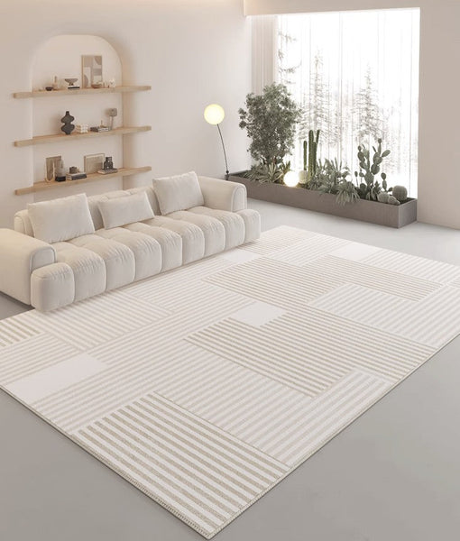 Bedroom Modern Rugs, Large Modern Rugs for Sale, Contemporary Floor Carpets under Sofa, Modern Area Rug in Living Room-Silvia Home Craft