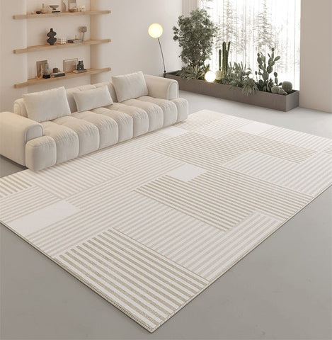 Bedroom Modern Rugs, Large Modern Rugs for Sale, Contemporary Floor Carpets under Sofa, Modern Area Rug in Living Room-Silvia Home Craft