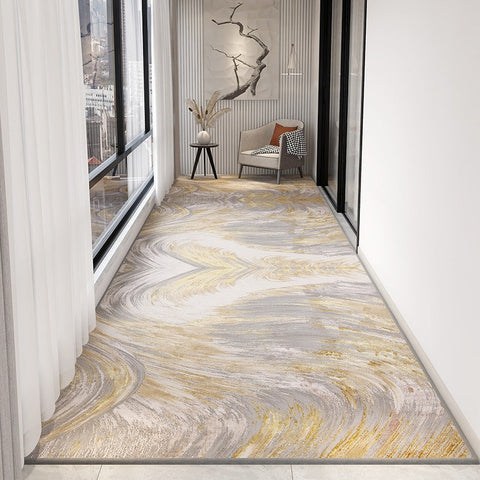 Modern Kitchen Runner Rugs, Simple Modern Long Narrow Runner Rugs, Stain-resistant Non Slip Entrance Hallway Runners, Extra Long Narrow Hallway Runners, Washable Entryway Runner Rug Ideas-Silvia Home Craft
