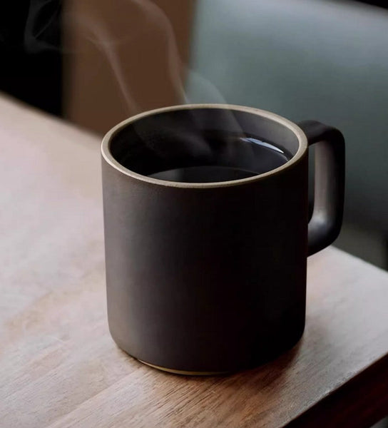 Modern Handmade Pottery Coffee Cup, Large Capacity Coffee Mugs, Unique Tea Cup, Creative White Black Ceramic Coffee Mugs-Silvia Home Craft