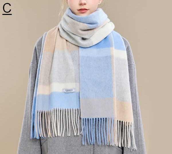 Winter Wool Scarf, Warm Winter Scarf, Holiday Scarf, Christmas Gifts for Her, Cold Weather Scarf, Fashion Scarf, Soft Cashmere Scarf for Girls, Elegant Wool Scarves-Silvia Home Craft