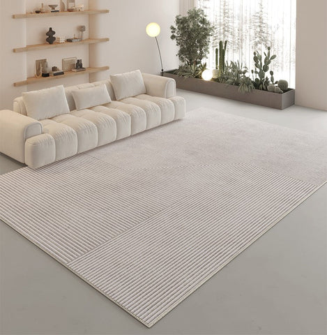 Modern Geometric Carpets for Bedroom, Modern Living Room Rug Placement Ideas, Modern Abstract Rugs under Dining Room Table-Silvia Home Craft