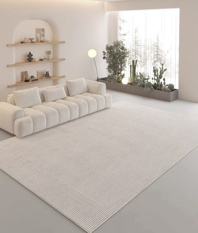 Geometric Modern Carpets for Bedroom, Modern Rug Ideas for Living Room, Modern Abstract Rugs under Dining Room Table-Silvia Home Craft