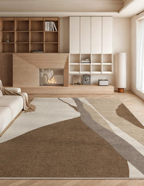 Elegant Modern Area Rugs under Sofa, Dining Room Floor Rugs, Abstract Contemporary Rugs for Bedroom, Mid Century Area Rugs for Living Room-Silvia Home Craft
