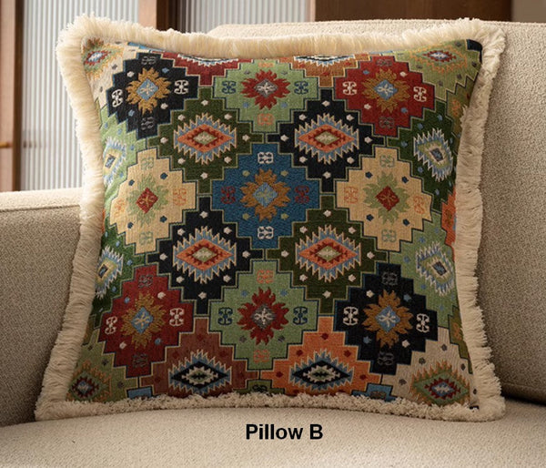Extra Large Modern Geometric Pillows, Bohemian Decorative Sofa Pillows for Living Room, Flower Decorative Pillows for Bedroom, Decorative Pillow Covers-Silvia Home Craft
