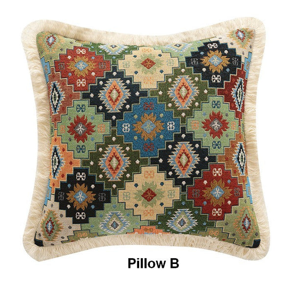 Extra Large Modern Geometric Pillows, Bohemian Decorative Sofa Pillows for Living Room, Flower Decorative Pillows for Bedroom, Decorative Pillow Covers-Silvia Home Craft
