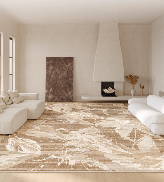 Living Room Flower Pattern Modern Rugs, French Style Modern Rugs for Interior Design, Bedroom Modern Soft Rugs, Contemporary Modern Rugs under Dining Room Table-Silvia Home Craft