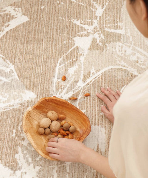 Living Room Flower Pattern Modern Rugs, French Style Modern Rugs for Interior Design, Bedroom Modern Soft Rugs, Contemporary Modern Rugs under Dining Room Table-Silvia Home Craft