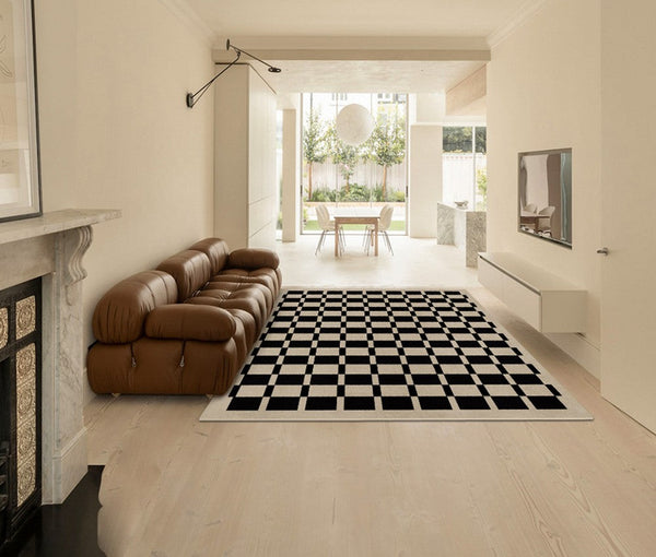 Modern Carpets for Living Room, Modern Rugs for Dining Room, Mid Century Modern Rugs Next to Bed, Thick Contemporary Rugs for Bedroom-Silvia Home Craft