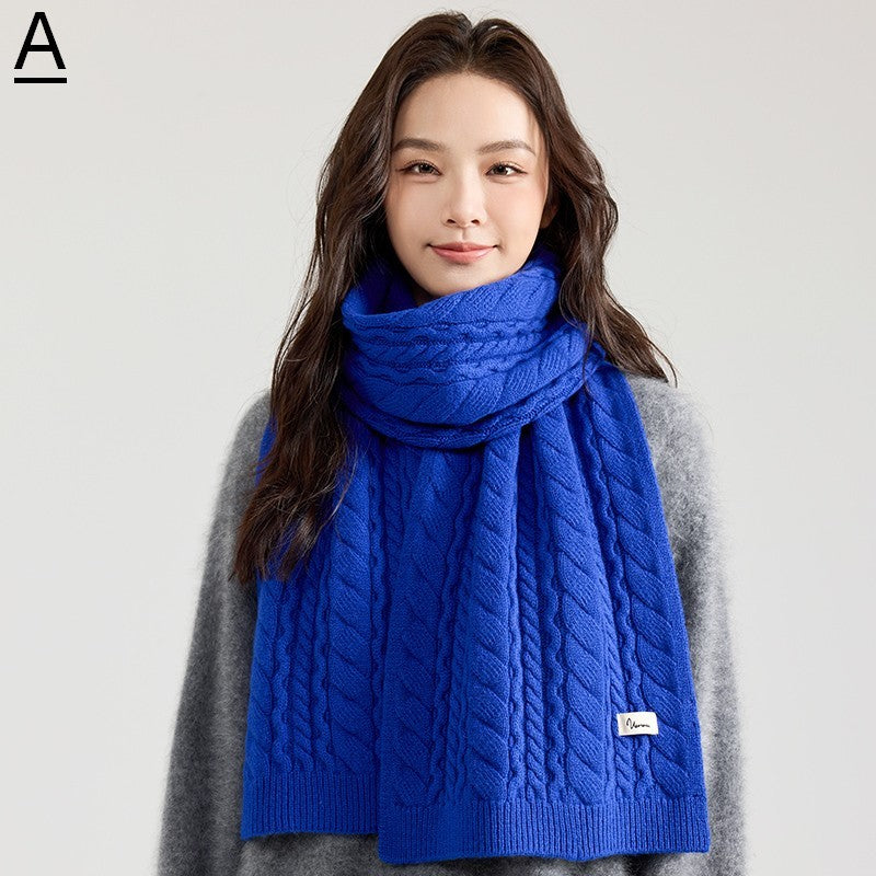 Modern Winter Scarf, Blue Casual Scarf for Women, Fashion Designer Scarf, Cold Weather Scarf, Wool Scarf for Women, Soft Cashmere Scarf for Women-Silvia Home Craft