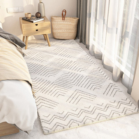 Entryway Modern Runner Rugs, Contemporary Modern Rugs for Living Room, Modern Runner Rugs for Hallway, Thick Modern Rugs Next to Bed-Silvia Home Craft