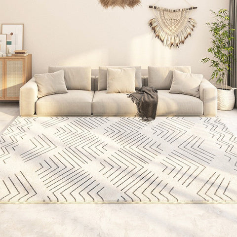 Contemporary Rug Ideas for Living Room, Entryway Modern Runner Rugs, Modern Runner Rugs Next to Bed, Extra Large Modern Rugs for Dining Room-Silvia Home Craft