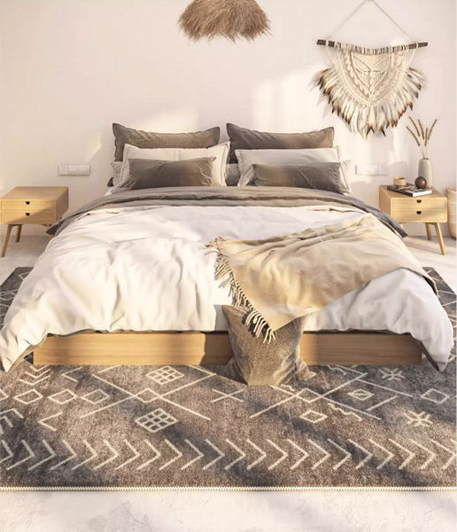 Thick Modern Rugs Next to Bed, Entryway Modern Runner Rugs, Contemporary Modern Rugs for Living Room, Modern Runner Rugs for Hallway-Silvia Home Craft
