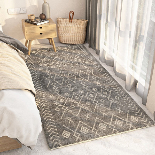 Thick Modern Rugs Next to Bed, Entryway Modern Runner Rugs, Contemporary Modern Rugs for Living Room, Modern Runner Rugs for Hallway-Silvia Home Craft