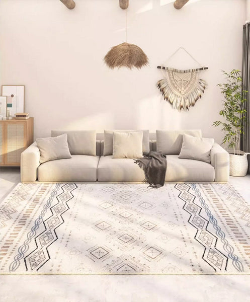 Contemporary Modern Rugs for Living Room, Thick Modern Rugs Next to Bed, Entryway Modern Runner Rugs, Modern Runner Rugs for Hallway-Silvia Home Craft