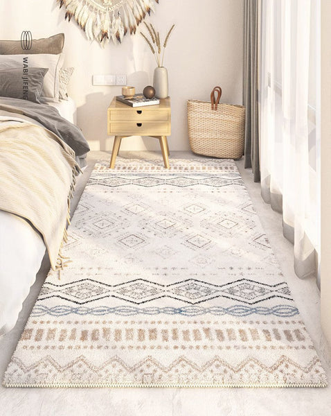 Contemporary Modern Rugs for Living Room, Thick Modern Rugs Next to Bed, Entryway Modern Runner Rugs, Modern Runner Rugs for Hallway-Silvia Home Craft