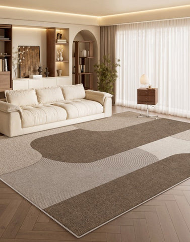 Modern Living Room Rug Placement Ideas, Extra Large Contemporary Area Rugs for Bedroom, Dining Room Floor Carpets, Living Room Modern Rugs-Silvia Home Craft
