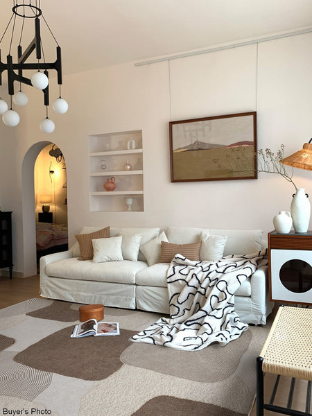 Unique Large Contemporary Floor Carpets for Living Room, Dining Room Modern Rugs, Extra Large Geometric Modern Rugs in Bedroom, Modern Rugs for Sale-Silvia Home Craft