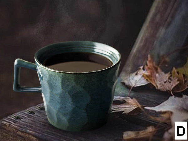 Modern Handmade Pottery Coffee Cup, Creative Brown White Black Blue Ceramic Coffee Mugs, Large Unique Tea Cup, Large Capacity Coffee Cups-Silvia Home Craft