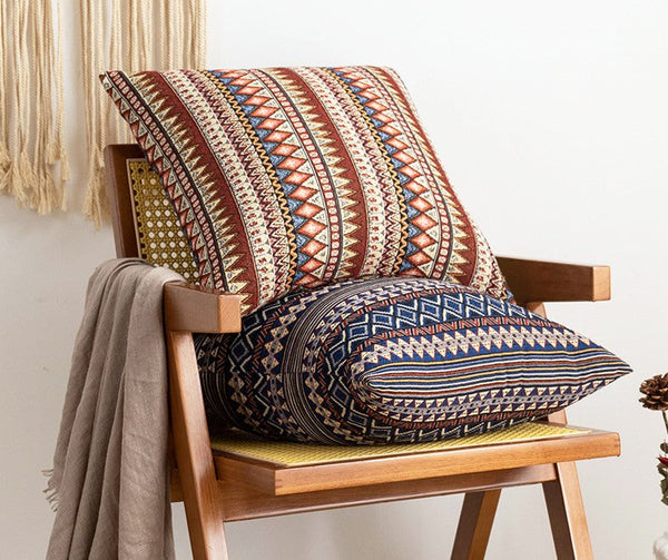 Geometric Pattern Throw Pillow for Couch, Decorative Throw Pillows, Bohemia Sofa Pillows for Living Room, Large Bohemian Decorative Sofa Pillows-Silvia Home Craft