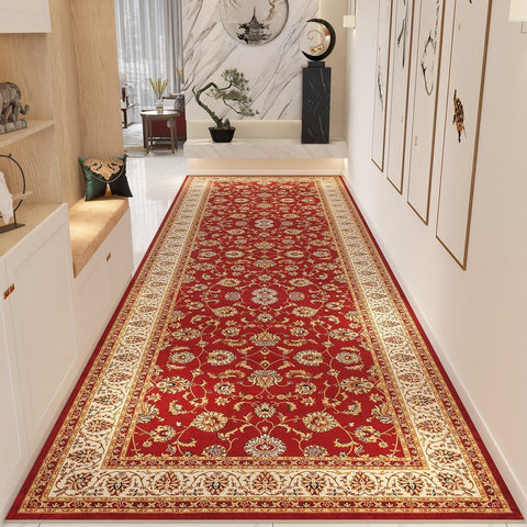 Extra Long Narrow Hallway Runners, Colorful Persian Runner Rugs for Bedside, Non Slip Entrance Runner Rugs, Washable Entryway Runner Rug Ideas, Kitchen Runner Rugs-Silvia Home Craft