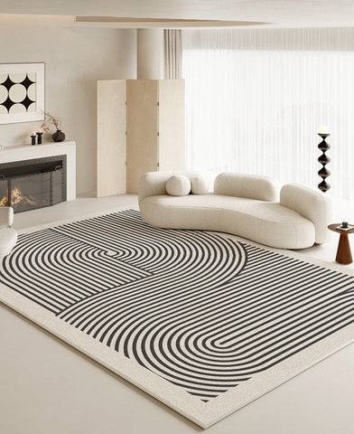 Abstract Contemporary Modern Rugs, Geometric Contemporary Rugs Next to Bed, Modern Rugs for Living Room, Modern Rugs for Dining Room-Silvia Home Craft