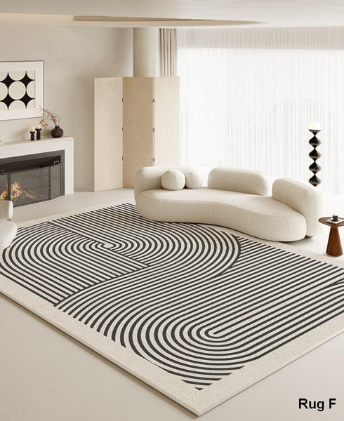 Bedroom Modern Floor Rugs, Large Area Rugs for Office, Modern Area Rug for Living Room, Contemporary Area Rugs under Sofa-Silvia Home Craft