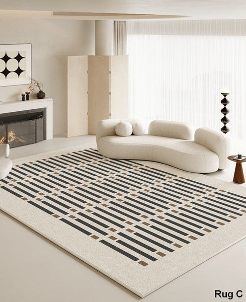 Living Room Modern Area Rug, Contemporary Area Rugs under Sofa, Large Area Rugs for Office, Bedroom Modern Floor Rugs-Silvia Home Craft