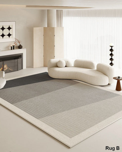Living Room Modern Area Rug, Large Area Rugs for Office, Bedroom Modern Floor Rugs, Contemporary Area Rugs under Sofa-Silvia Home Craft