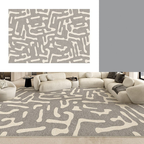 Modern Rugs for Living Room, Gray Modern Rugs for Bedroom, Large Geometric Rugs, Contemporary Area Rugs for Dining Room-Silvia Home Craft
