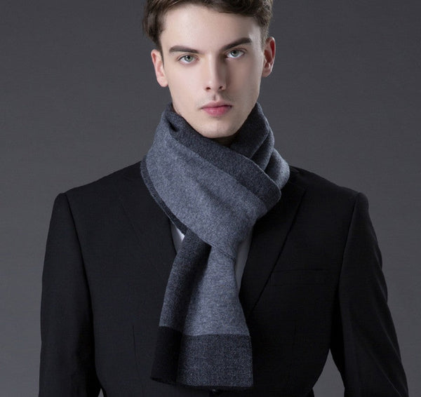 Business Casual Scarf Men, Long Thick Wool Scarf, Men's Winter Scarf, Formal Men Scarf Styles, Fashion Scarf, Christmas Gift for Men, Men's Wool Scarf Winter-Silvia Home Craft