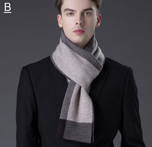 Business Casual Scarf Men, Long Thick Wool Scarf, Men's Winter Scarf, Formal Men Scarf Styles, Fashion Scarf, Christmas Gift for Men, Men's Wool Scarf Winter-Silvia Home Craft