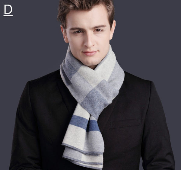 Thick Wool Scarf, Men's Winter Scarf, Formal Men Scarf Styles, Business Casual Scarf Men, Fashion Scarf, Christmas Gift for Men, Men's Wool Scarf Winter-Silvia Home Craft