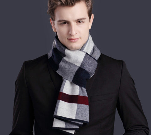 Thick Wool Scarf, Men's Winter Scarf, Formal Men Scarf Styles, Business Casual Scarf Men, Fashion Scarf, Christmas Gift for Men, Men's Wool Scarf Winter-Silvia Home Craft