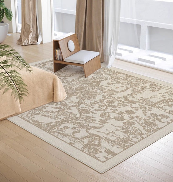 Contemporary Modern Rugs for Living Room, French Style Modern Rugs for Interior Design, Modern Rugs for Dining Room, Thick Soft Rugs under Coffee Table-Silvia Home Craft