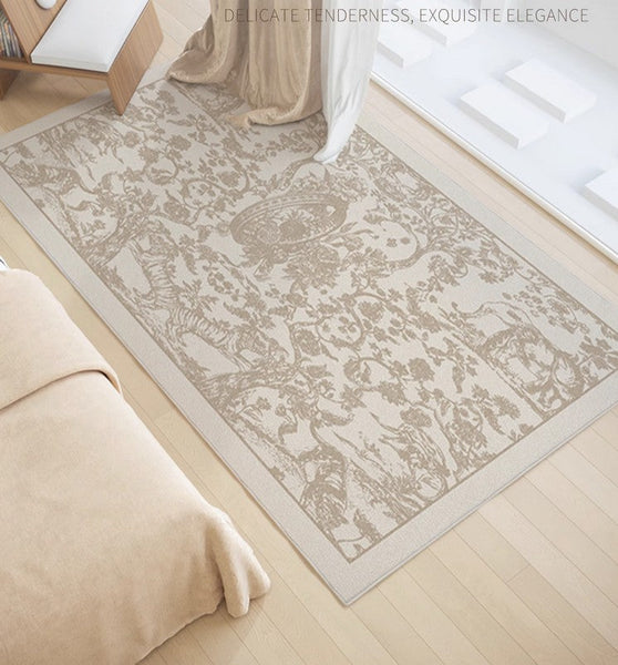 Contemporary Modern Rugs for Living Room, French Style Modern Rugs for Interior Design, Modern Rugs for Dining Room, Thick Soft Rugs under Coffee Table-Silvia Home Craft