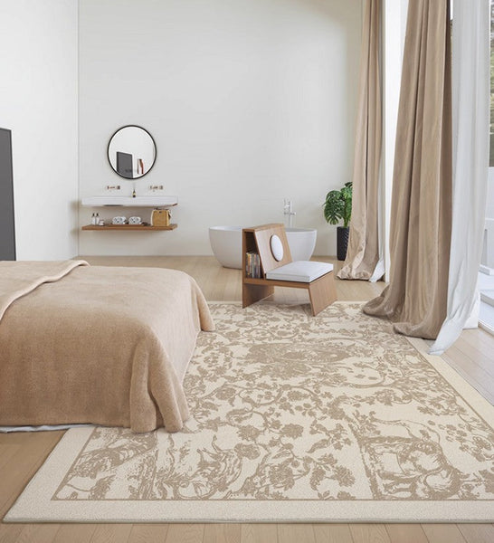 Contemporary Modern Rugs for Living Room, French Style Modern Rugs for Interior Design, Modern Rugs for Dining Room, Thick Soft Rugs under Coffee Table-Silvia Home Craft