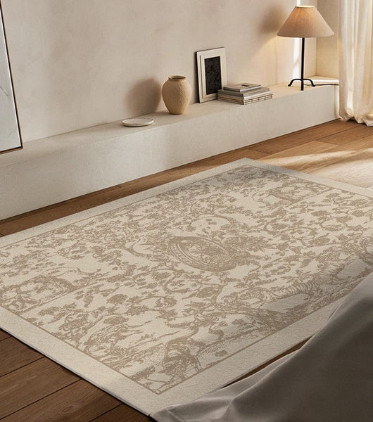 Contemporary Modern Rugs for Living Room, French Style Modern Rugs for Interior Design, Modern Rugs for Dining Room, Thick Soft Rugs under Coffee Table-Silvia Home Craft