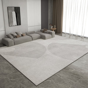 Extra Large Gray Contemporary Modern Rugs for Office, Living Room Modern Rugs, Dining Room Geometric Modern Rugs, Bedroom Modern Rugs-Silvia Home Craft