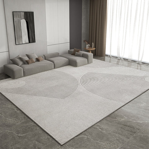 Extra Large Gray Contemporary Modern Rugs for Office, Living Room Modern Rugs, Dining Room Geometric Modern Rugs, Bedroom Modern Rugs-Silvia Home Craft