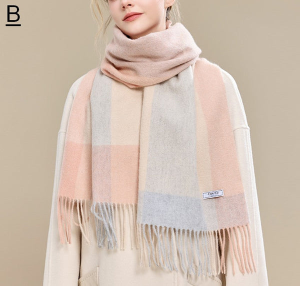 Holiday Scarf, Winter Wool Scarf, Warm Winter Scarf, Christmas Gifts for Her, Cold Weather Scarf, Fashion Scarf, Soft Cashmere Scarf for Girls, Elegant Wool Scarves-Silvia Home Craft