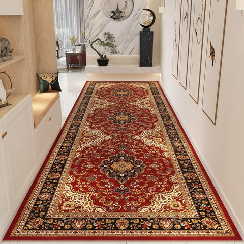 Kitchen Runner Rugs, Extra Long Narrow Hallway Runners, Colorful Persian Runner Rugs for Bedside, Non Slip Entrance Runner Rugs, Washable Entryway Runner Rug Ideas-Silvia Home Craft
