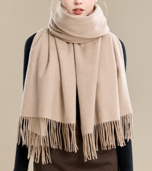 Soft Wool Scarf for Women, Long Wool Scarf, Evening Wrap, Camel Brown Winter Shawl, Elegant Shawl, Warm Cape, Fashion Scarf, Christmas Gift, Gifts for Women-Silvia Home Craft