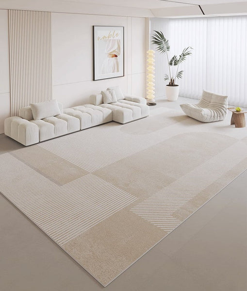 Unique Contemporary Modern Rugs, Large Geometric Carpets, Extra Large Modern Rugs under Dining Room Table, Abstract Modern Rugs for Living Room-Silvia Home Craft