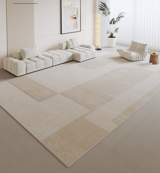 Unique Contemporary Modern Rugs, Large Geometric Carpets, Extra Large Modern Rugs under Dining Room Table, Abstract Modern Rugs for Living Room-Silvia Home Craft