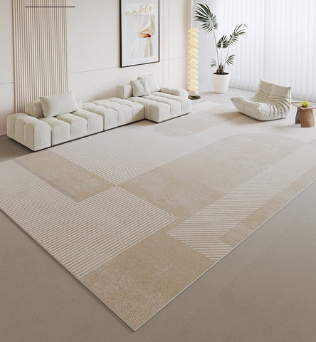 Unique Contemporary Modern Rugs, Large Geometric Carpets, Extra Large Modern Rugs under Dining Room Table, Abstract Modern Rugs for Living Room-Silvia Home Craft