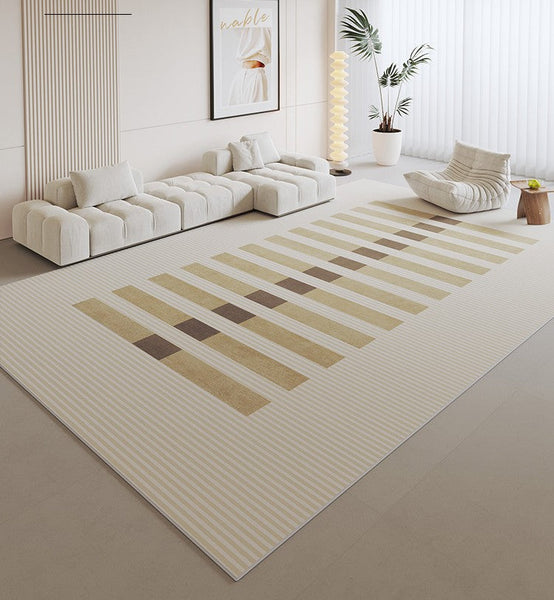 Living Room Rug Placement Ideas, Modern Rugs in Dining Room, Bedroom Geometric Area Rugs, Contemporary Modern Rugs for Kitchen-Silvia Home Craft