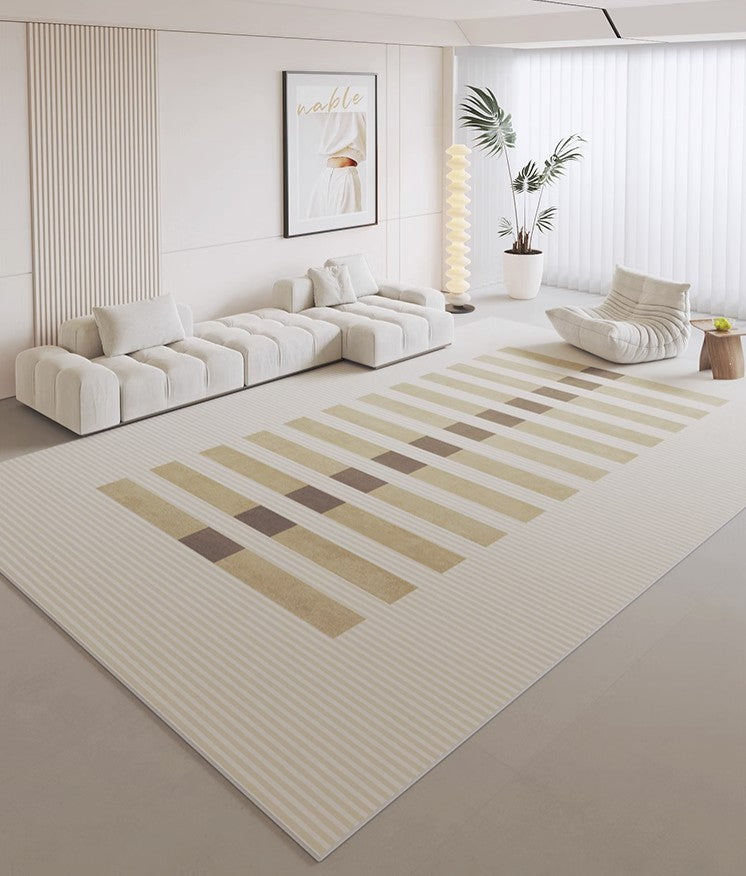 Living Room Rug Placement Ideas, Modern Rugs in Dining Room, Bedroom Geometric Area Rugs, Contemporary Modern Rugs for Kitchen-Silvia Home Craft